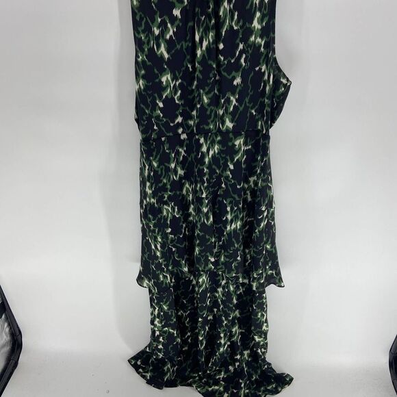 ALC black green ikat high neck tank midi dress - Picture 3 of 8